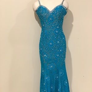 Teal Blue Jovani Evening Gown